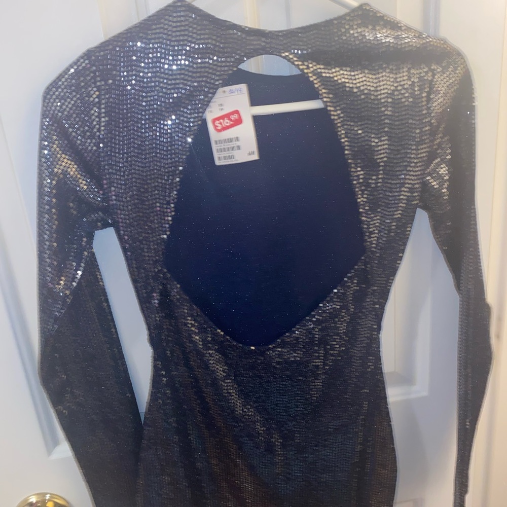 H&M blue sequence dress, sz XS